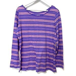 Lane Bryant purple striped relaxed fit  sz 14/16w